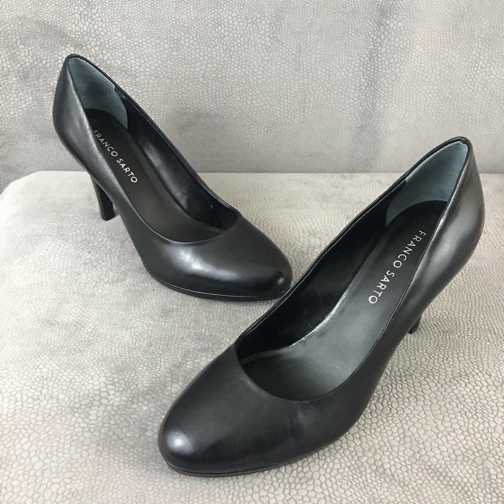 Franco Sarto Black Leather Pumps